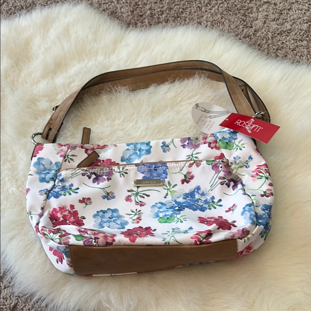 Rosetti Floral Hobo Bag - White and Brown